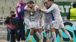 Hráči Viktorie sa radujú z gólu