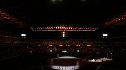 Spectators watch a pre-show ahead of the Olympic opening ceremony at the 2026 Winter Olympics, in Milan, Italy, Friday, Feb. 6, 2026. (AP Photo/Hassan Ammar)

- 2026 Winter Olympic Games;Winter Olympic games;Olympic games;Sports;Events;XXV Olympiad;Olympics 2026;Milan Cortina Olympics;Winter Olympics 2026;Milan Cortina Winter Olympics;2026 Milan Cortina Olympic Games;Olympics;Winter Games