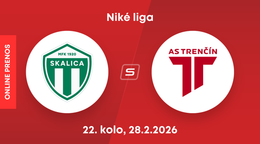MFK Skalica - AS Trenčín: ONLINE prenos zo zápasu 22. kola Niké ligy.