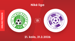 FC Tatran Prešov - KFC Komárno: ONLINE prenos zo zápasu 21. kola Niké ligy.