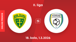 MŠK Žilina B - FK Pohronie: ONLINE prenos zo zápasu 18. kola II. ligy.