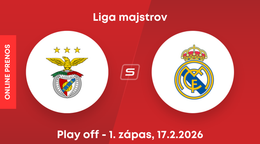 Benfica Lisabon - Real Madrid: ONLINE prenos z prvého zápasu play off Ligy majstrov. 