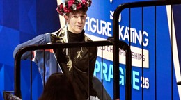 Adam Hagara po voľnej jazde na MS v krasokorčuľovaní 2026. 