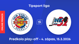 HKM Zvolen - Hk 32 Liptovský Mikuláš: ONLINE prenos zo 4. zápasu predkola play-off Tipsport ligy.