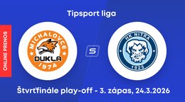 HK Dukla Michalovce - HK Nitra: ONLINE prenos z 3. zápasu štvrťfinále play-off Tipsport ligy.