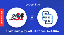 Hk 32 Liptovský Mikuláš - HC Slovan Bratislava: ONLINE prenos z 3. zápasu štvrťfinále play-off Tipsport ligy.