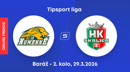 HC 19 Humenné - HK Skalica: ONLINE prenos z 2. kola baráže o Tipsport ligu.
