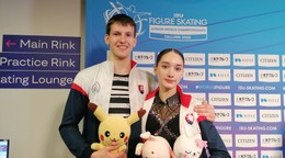 Alex Války a Laura Hečková po krátkom programe na MSJ v Tallinne. 