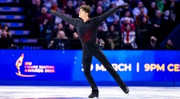 Adam Hagara počas krátkeho programu na MS v Prahe.