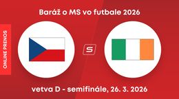 Česko - Írsko: ONLINE prenos zo zápasu baráže o MS 2026