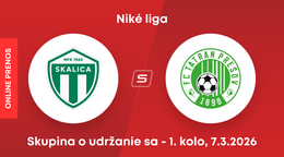 MFK Skalica - FC Tatran Prešov: ONLINE prenos zo zápasu 1. kola skupiny o udržanie sa v Niké lige.