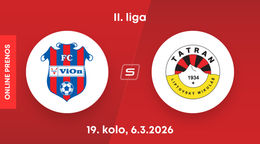 FC ViOn Zlaté Moravce - MFK Tatran Liptovský Mikuláš: ONLINE prenos zo zápasu 19. kola II. ligy.