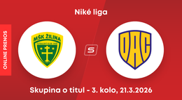 MŠK Žilina - FC DAC Dunajská Streda: ONLINE prenos zo zápasu 3. kola skupiny o titul Niké ligy.