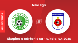 FC Tatran Prešov - MFK Ružomberok: ONLINE prenos zo zápasu 4. kola skupiny o udržanie sa v Niké lige.