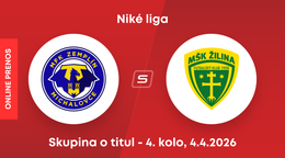 MFK Zemplín Michalovce - MŠK Žilina: ONLINE prenos zo zápasu 4. kola skupiny o titul Niké ligy.