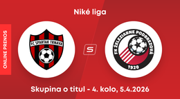 FC Spartak Trnava - FK Železiarne Podbrezová: ONLINE prenos zo zápasu 4. kola skupiny o titul Niké ligy.