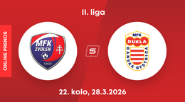 MFK Zvolen - MFK Dukla Banská Bystrica: ONLINE prenos zo zápasu 22. kola II. ligy.