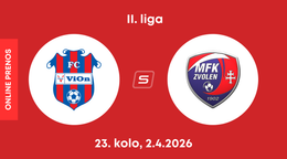 FC ViOn Zlaté Moravce - MFK Zvolen: ONLINE prenos zo zápasu 23. kola II. ligy.