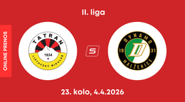 MFK Tatran Liptovský Mikuláš - OFK Malženice: ONLINE prenos zo zápasu 23. kola II. ligy.