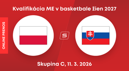 Poľsko - Slovensko: Online prenos zo zápasu kvalifikácie na ME v basketbale žien 2027. 
