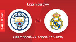 Manchester City - Real Madrid: ONLINE prenos z druhého zápasu osemfinále Ligy majstrov.
