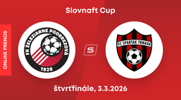 Železiarne Podbrezová - Spartak Trnava: ONLINE prenos zo zápasu štvrťfinále Slovnaft Cupu.