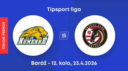 HC 19 Humenné - HC Prešov: ONLINE prenos z 12. kola baráže o Tipsport ligu.