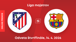 Atlético Madrid - FC Barcelona: ONLINE prenos z odvetného zápasu štvrťfinále Ligy majstrov. 