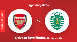 Arsenal  - Sporting Lisabon: ONLINE prenos z odvetného zápasu štvrťfinále Ligy majstrov. 