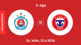 ŠK Slovan Bratislava B - Slávia TU Košice: ONLINE prenos zo zápasu 24. kola II. ligy.