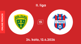 MŠK Žilina B - FC ViOn Zlaté Moravce: ONLINE prenos zo zápasu 24. kola II. ligy.