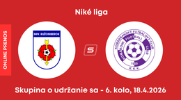 MFK Ružomberok - KFC Komárno: ONLINE prenos zo zápasu 6. kola skupiny o udržanie sa v Niké lige.
