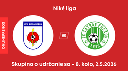 MFK Ružomberok - FC Tatran Prešov: ONLINE prenos zo zápasu 8. kola skupiny o udržanie sa v Niké lige.