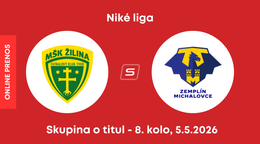 MŠK Žilina - MFK Zemplín Michalovce: ONLINE prenos zo zápasu 8. kola skupiny o titul Niké ligy.