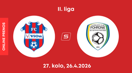 FC ViOn Zlaté Moravce - FK Pohronie: ONLINE prenos zo zápasu 27. kola II. ligy.