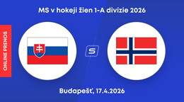 Slovensko - Nórsko: ONLINE prenos zo zápasu 1-A divízie MS v hokeji žien 2026.