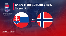 Slovensko - Nórsko: ONLINE prenos zo skupiny A na MS v hokeji do 18 rokov 2026 (MS U18).
