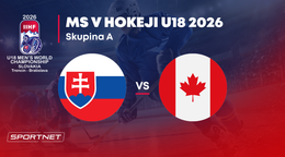 Slovensko - Kanada: ONLINE prenos zo skupiny A na MS v hokeji do 18 rokov 2026 (MS U18).