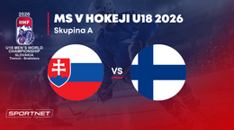 Slovensko - Fínsko: ONLINE prenos zo skupiny A na MS v hokeji do 18 rokov 2026 (MS U18).