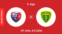 MFK Zvolen - MŠK Žilina B: ONLINE prenos zo zápasu 29. kola II. ligy.