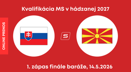 Slovensko - Severné Macedónsko: ONLINE prenos z finále baráže o MS v hádzanej 2027. 