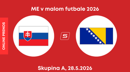 Slovensko vs. Bosna a Hercegovina: ONLINE prenos z ME v malom futbale 2026.
