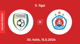 FK Pohronie - ŠK Slovan Bratislava B: ONLINE prenos zo zápasu 30. kola II. ligy.