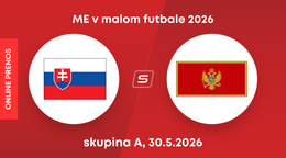 Slovensko vs. Čierna Hora: ONLINE prenos z ME v malom futbale 2026.