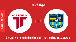 AS Trenčín - FC Košice: ONLINE prenos zo zápasu 10. kola skupiny o udržanie sa v Niké lige.