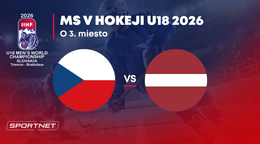 Česko - Lotyšsko: ONLINE prenos zo zápasu o bronz na MS v hokeji do 18 rokov 2026 (MS U18).