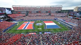 Norwegian and French flags are seen on the pitch before the World Cup Group I soccer match between Norway and France in Foxborough, Mass., near Boston, Friday, June 26, 2026. (AP Photo/Mark Stockwell)

- Canada26
- Canada2026
- FIFA
- Mexico26
- Mexico2026
- soccer
- USA26
- USA2026
- worldcup
- worldcup26
- WorldCup2026
- futbol
- Canada26
- Canada2026
- FIFA
- Mexico26
- Mexico2026
- soccer
- USA26
- USA2026
- worldcup
- worldcup26
- WorldCup2026
- futbol