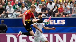 Belgium's Kevin De Bruyne, front, tries control the ball past Iran's Hossein Kanani during the World Cup Group G soccer match between Belgium and Iran in Inglewood, Calif., near Los Angeles, Sunday, June 21, 2026. (AP Photo/Andre Penner)
- Canada26
- Canada2026
- FIFA
- Mexico26
- Mexico2026
- soccer
- USA26
- USA2026
- worldcup
- worldcup26
- WorldCup2026
- futbol
- Canada26
- Canada2026
- FIFA
- Mexico26
- Mexico2026
- soccer
- USA26
- USA2026
- worldcup
- worldcup26
- WorldCup2026
- futbol