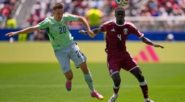 Switzerland's Michel Aebischer, left, and Qatar's Issa Laye fight for the ball during the World Cup Group B soccer match between Qatar and Switzerland in Santa Clara, Calif., near San Francisco, Saturday, June 13, 2026. (AP Photo/Eugene Hoshiko)

- Canada26
- Canada2026
- FIFA
- Mexico26
- Mexico2026
- soccer
- USA26
- USA2026
- worldcup
- worldcup26
- WorldCup2026
- futbol
- Canada26
- Canada2026
- FIFA
- Mexico26
- Mexico2026
- soccer
- USA26
- USA2026
- worldcup
- worldcup26
- WorldCup2026
- futbol