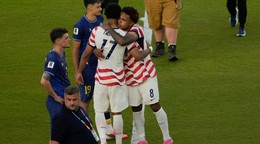 United States' Weston McKennie (8) and Malik Tillman (17) embrace after a win during the World Cup round of 32 soccer match between the United States and Bosnia in Santa Clara, Calif., near San Francisco, Wednesday, July 1, 2026. (AP Photo/Jeff Chiu)

- Canada26
- Canada2026
- FIFA
- Mexico26
- Mexico2026
- soccer
- USA26
- USA2026
- worldcup
- worldcup26
- WorldCup2026
- futbol
- Canada26
- Canada2026
- FIFA
- Mexico26
- Mexico2026
- soccer
- USA26
- USA2026
- worldcup
- worldcup26
- WorldCup2026
- futbol